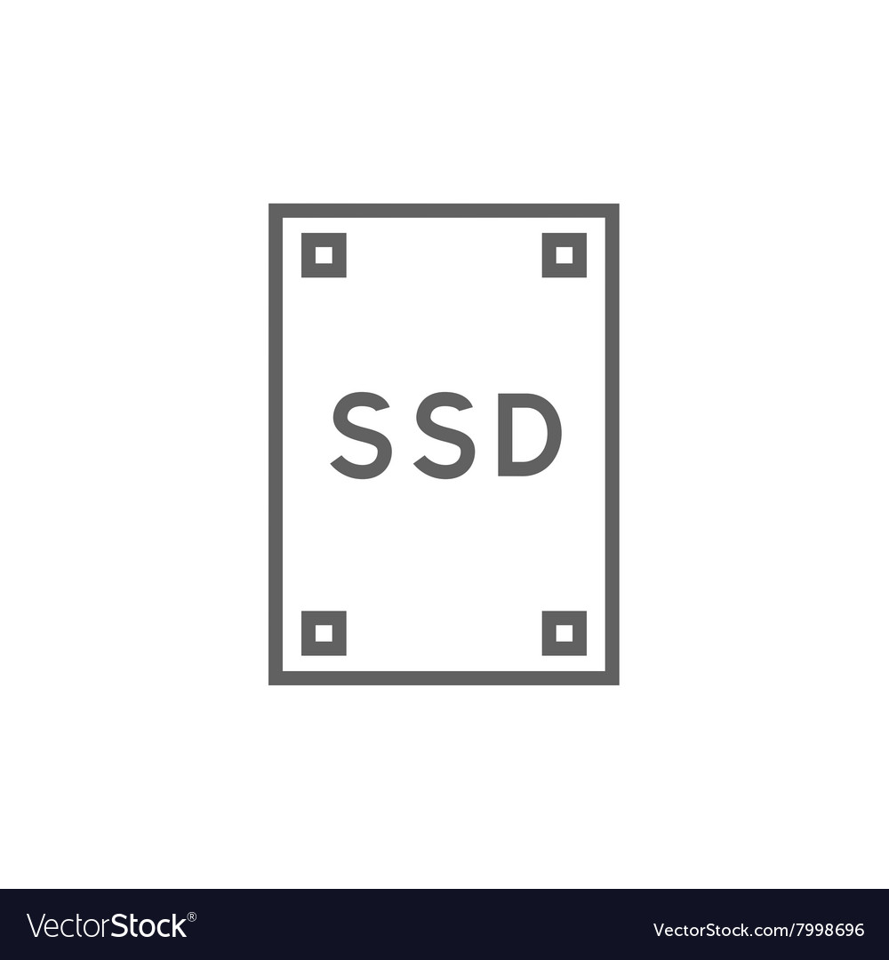 Solid state drive line icon Royalty Free Vector Image