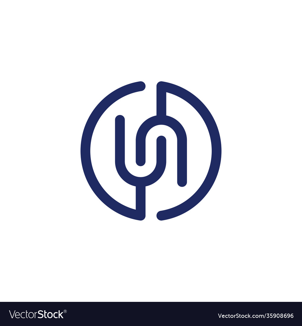 Un - initials logo or monogram design element vector image Un - initials logo or monogram design element