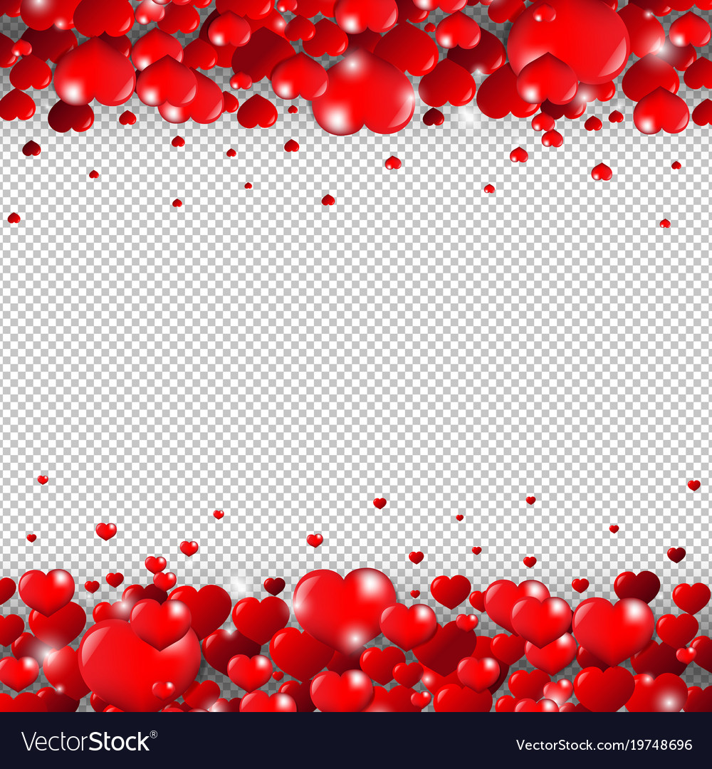 Valentines day border isolated transparent