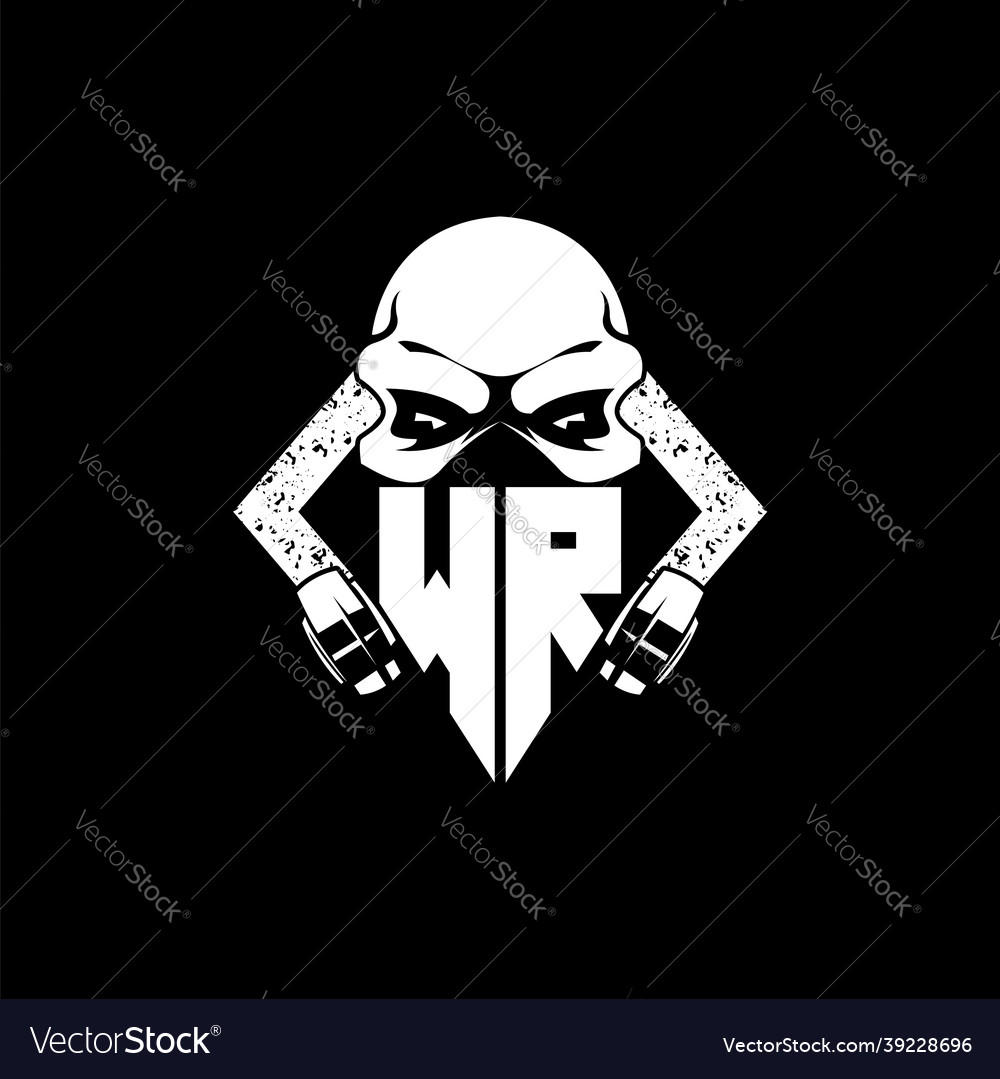 Wr initial gaming esport skull mask style