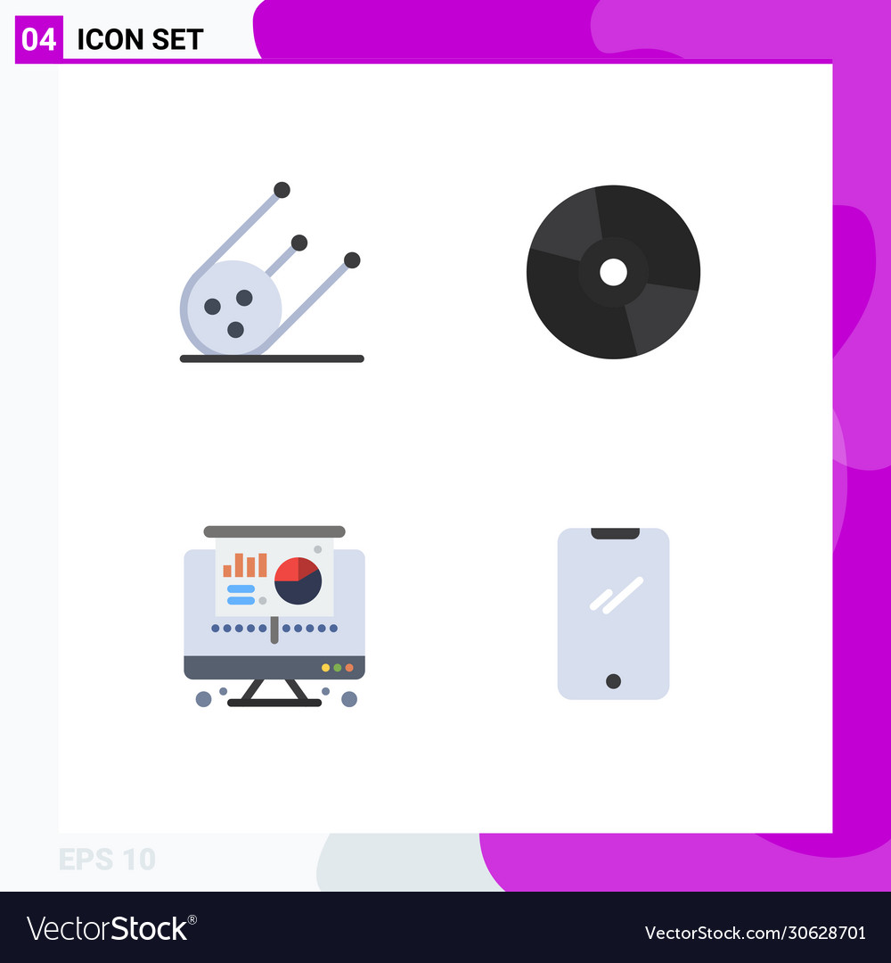 4 universal flat icons set for web and mobile