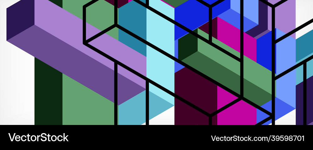Abstract background 3d cubes cubic elements Vector Image