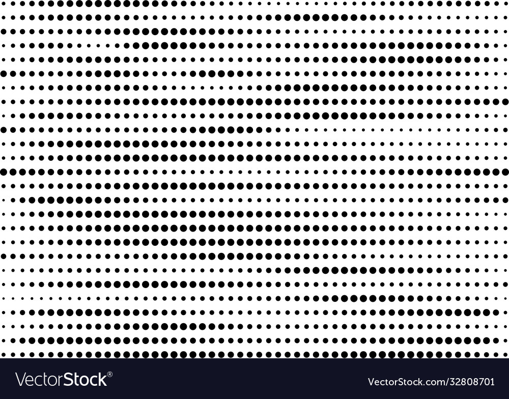 Black dots in horizontal lines pattern vector image Black dots in horizontal lines pattern