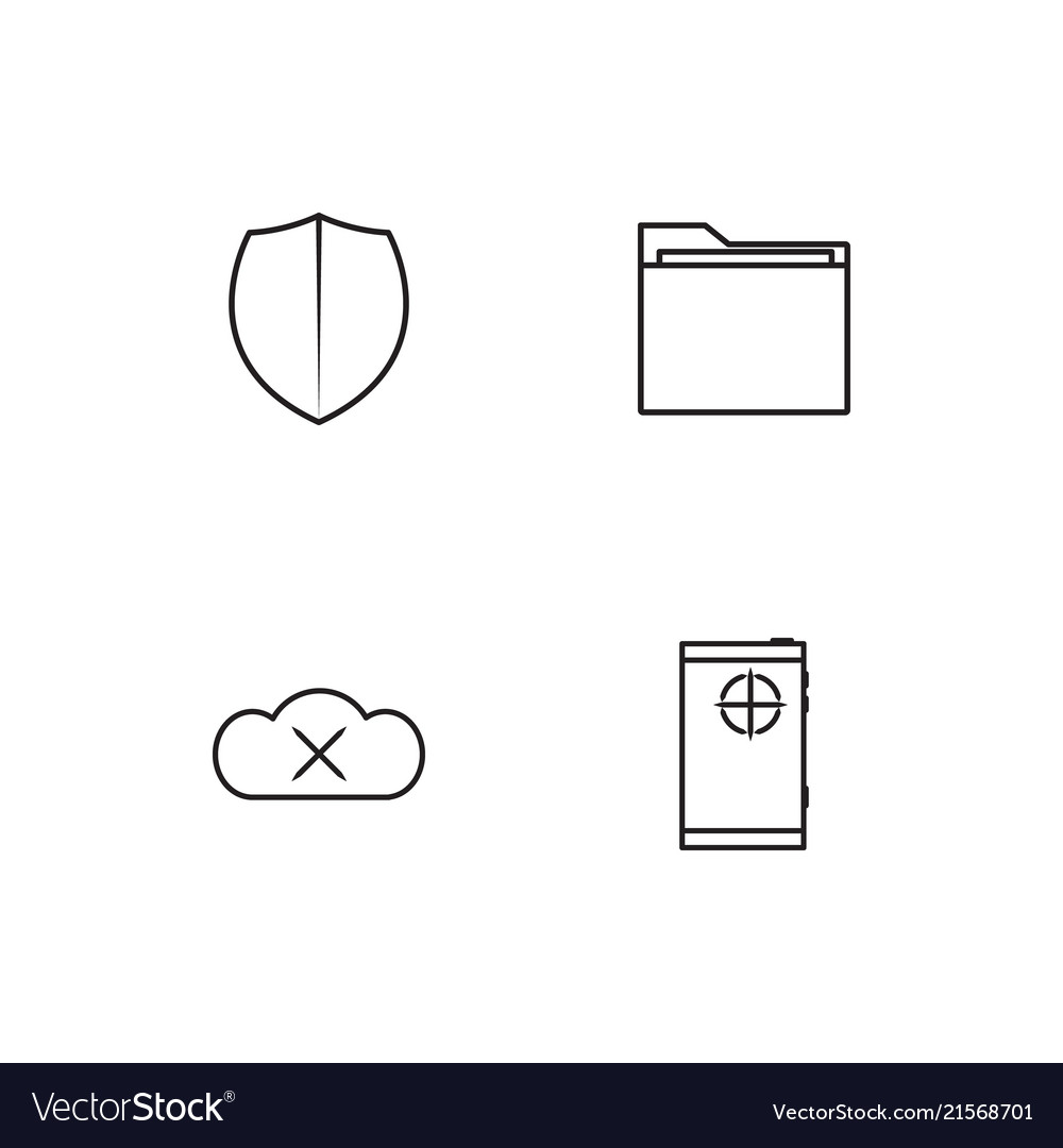 Cyber security linear icons set simple outline