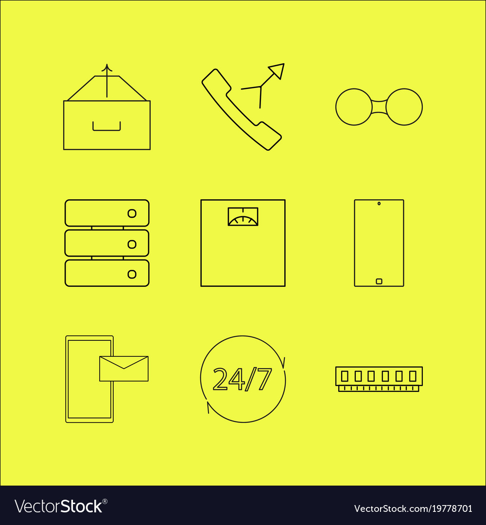 Devices linear icon set simple outline icons