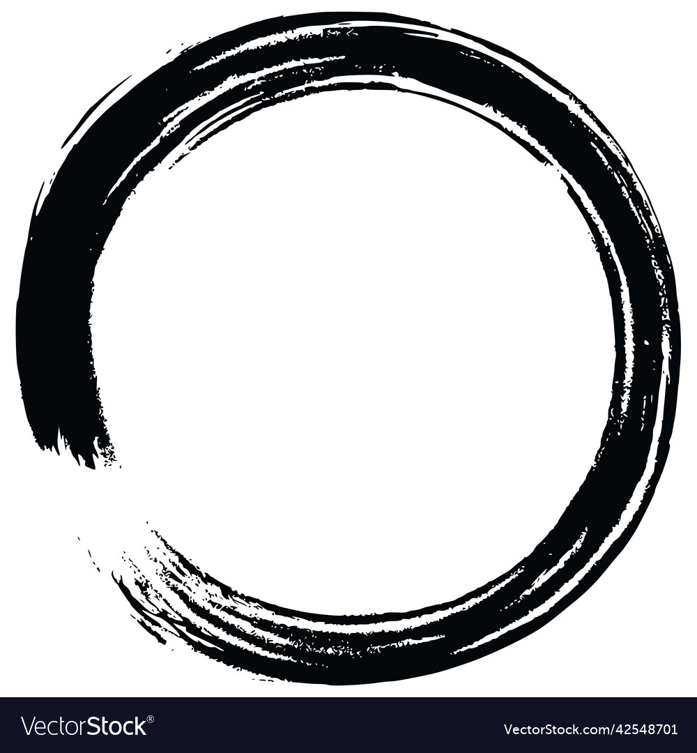 Enso zen circle brush paint logo icon