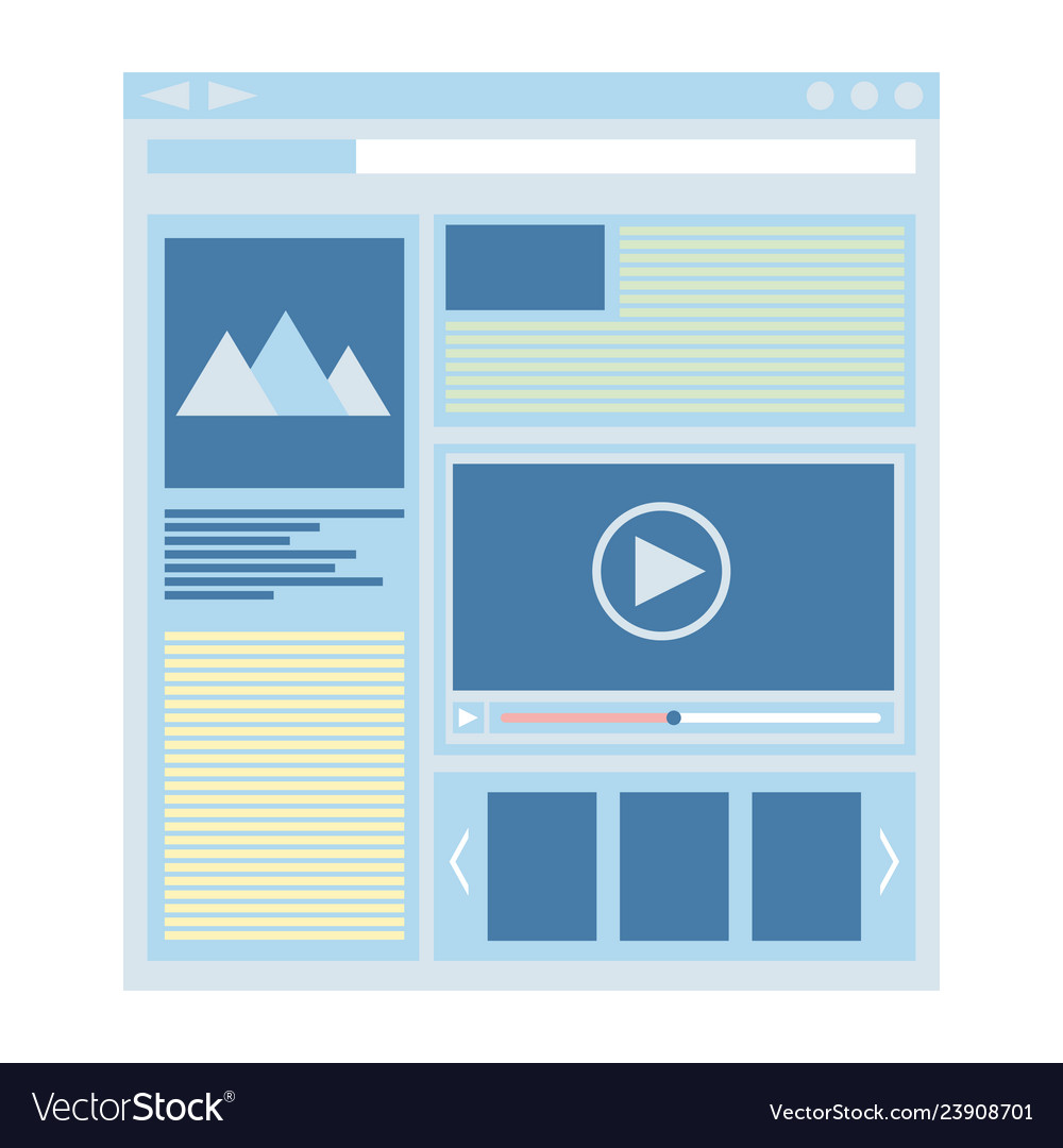 Flat website template web design technology vector image Flat website template web design technology