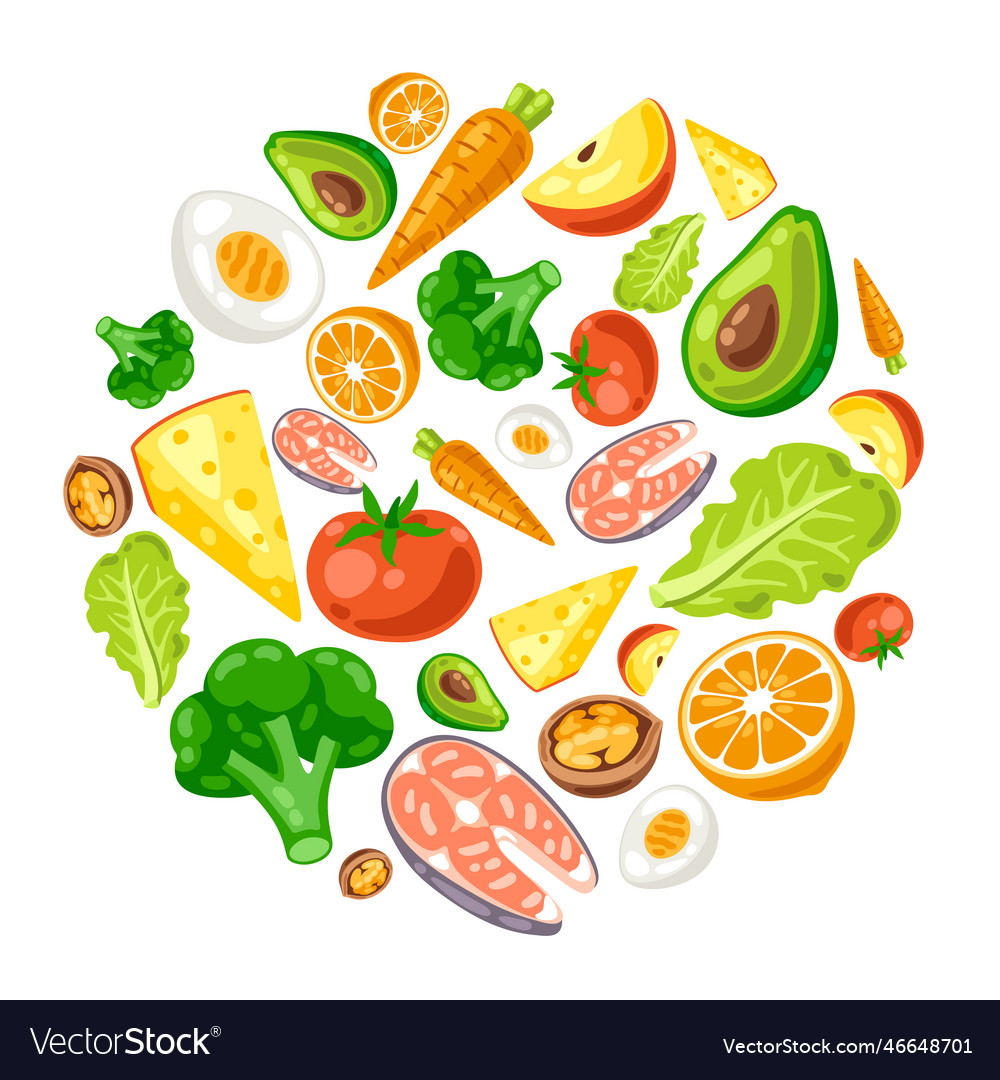 Healthy eating and diet meal Royalty Free Vector Image