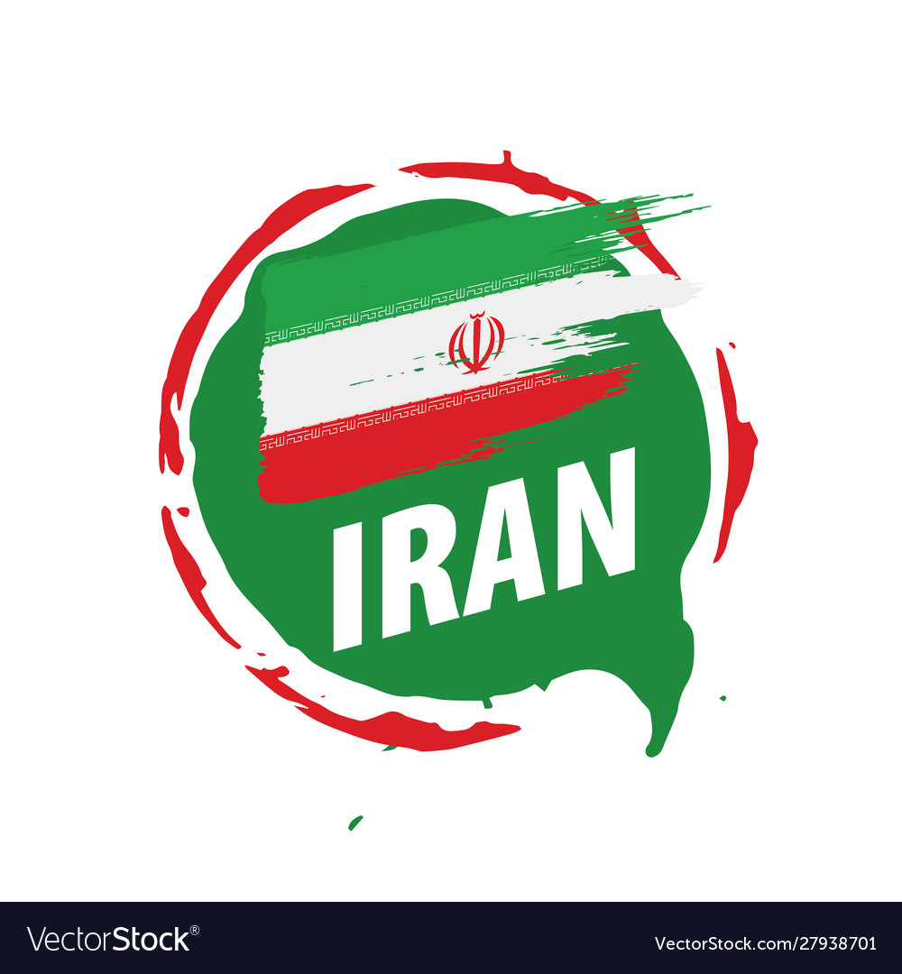 Iran Flagge auf einem weißen