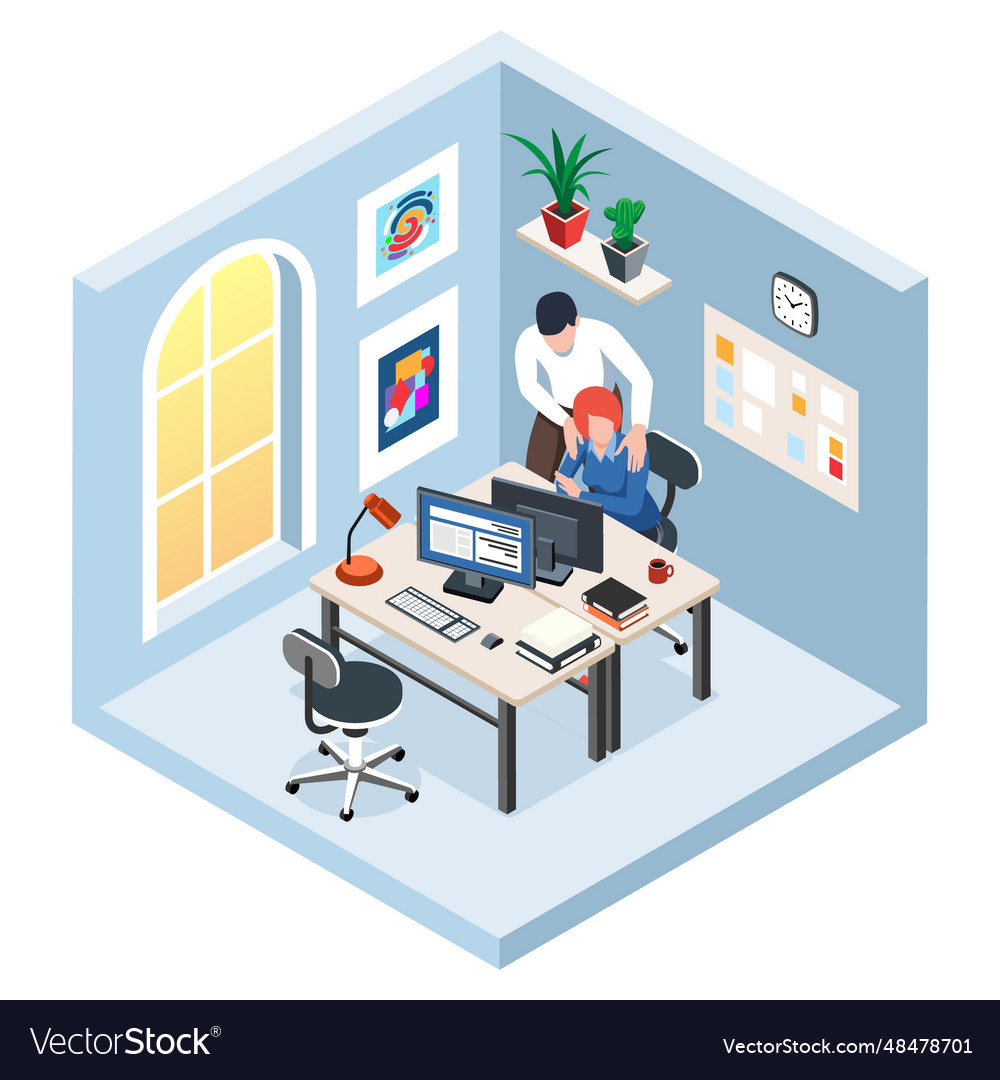 Isometric Sexual Harassment Royalty Free Vector Image