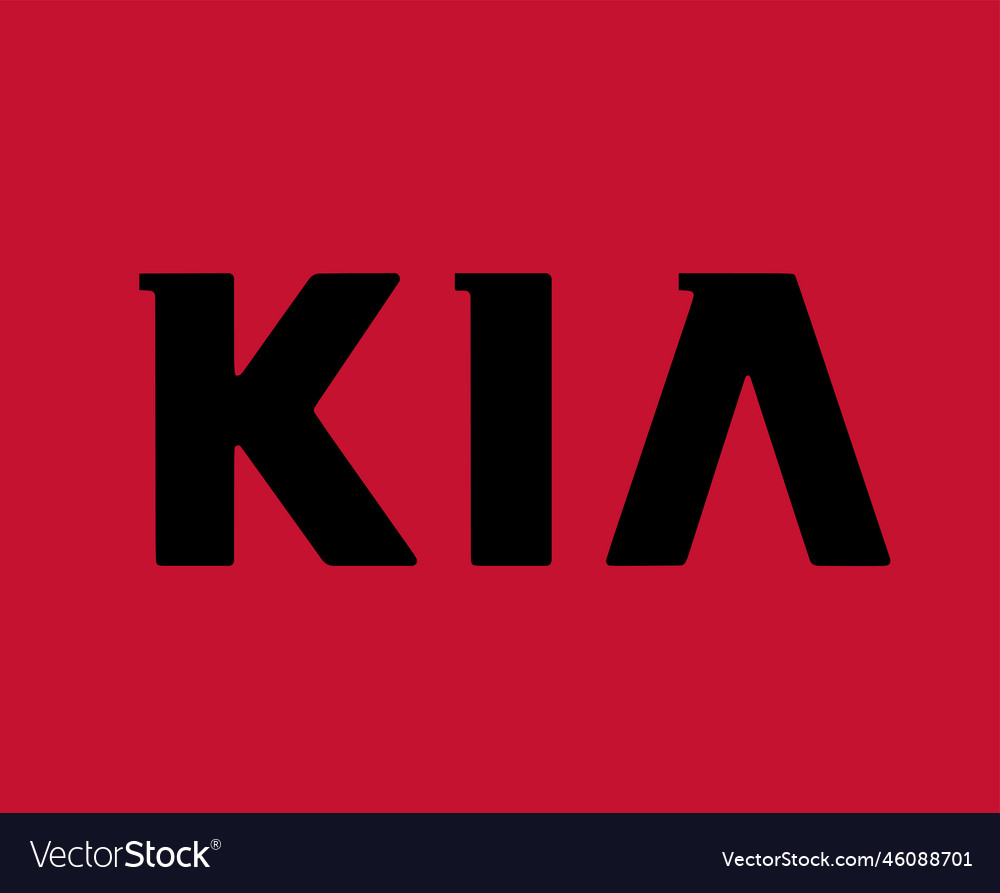 Kia brand logo car symbol name black and red Vector Image