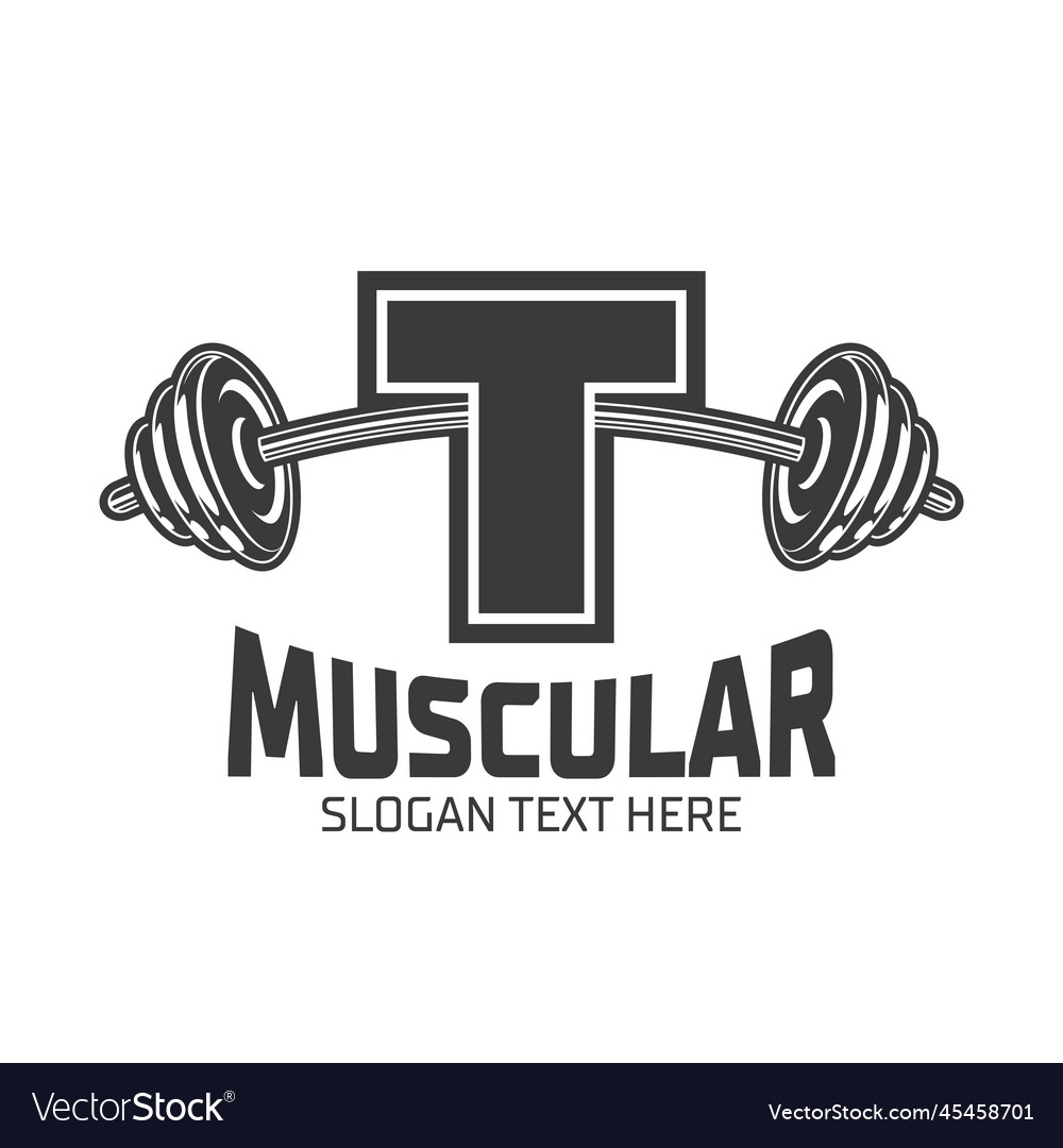 Letter t fitness gym logo design template