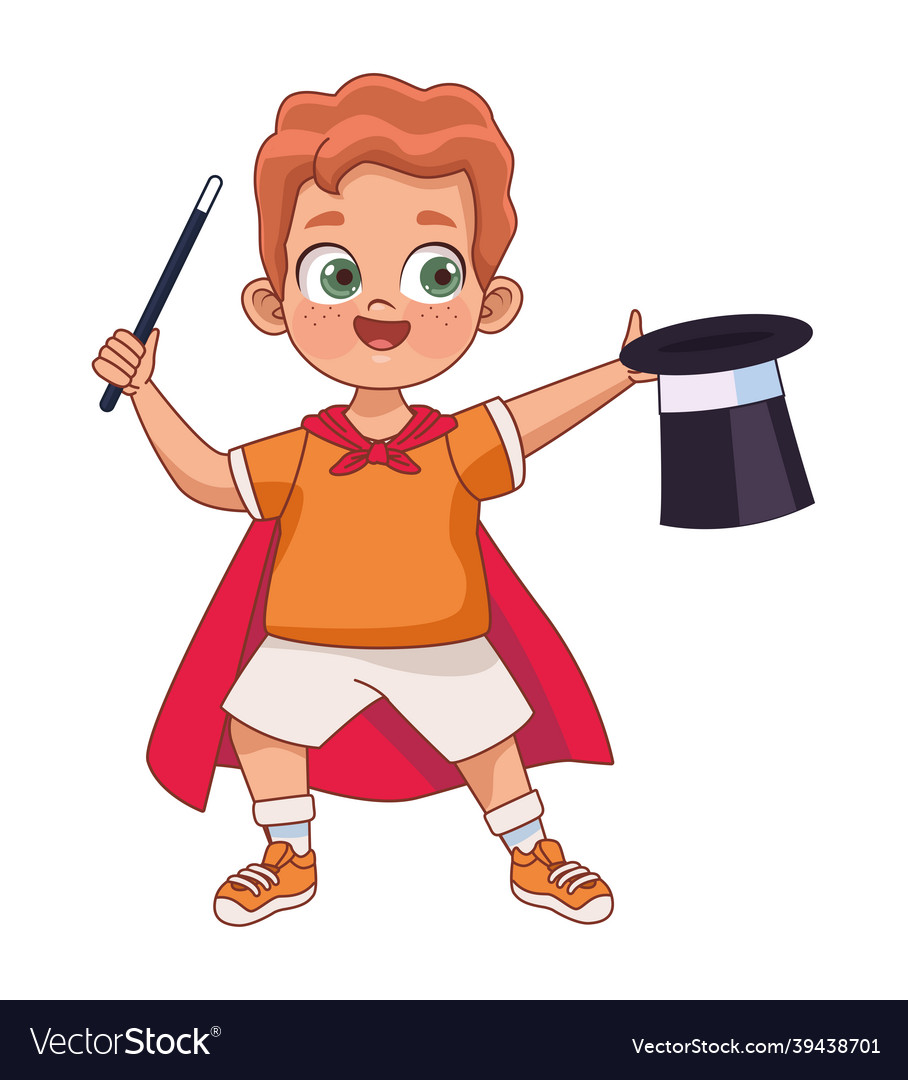 Little boy magician Royalty Free Vector Image - VectorStock