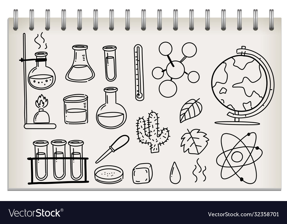 Note with science learning symbol Royalty Free Vector Image