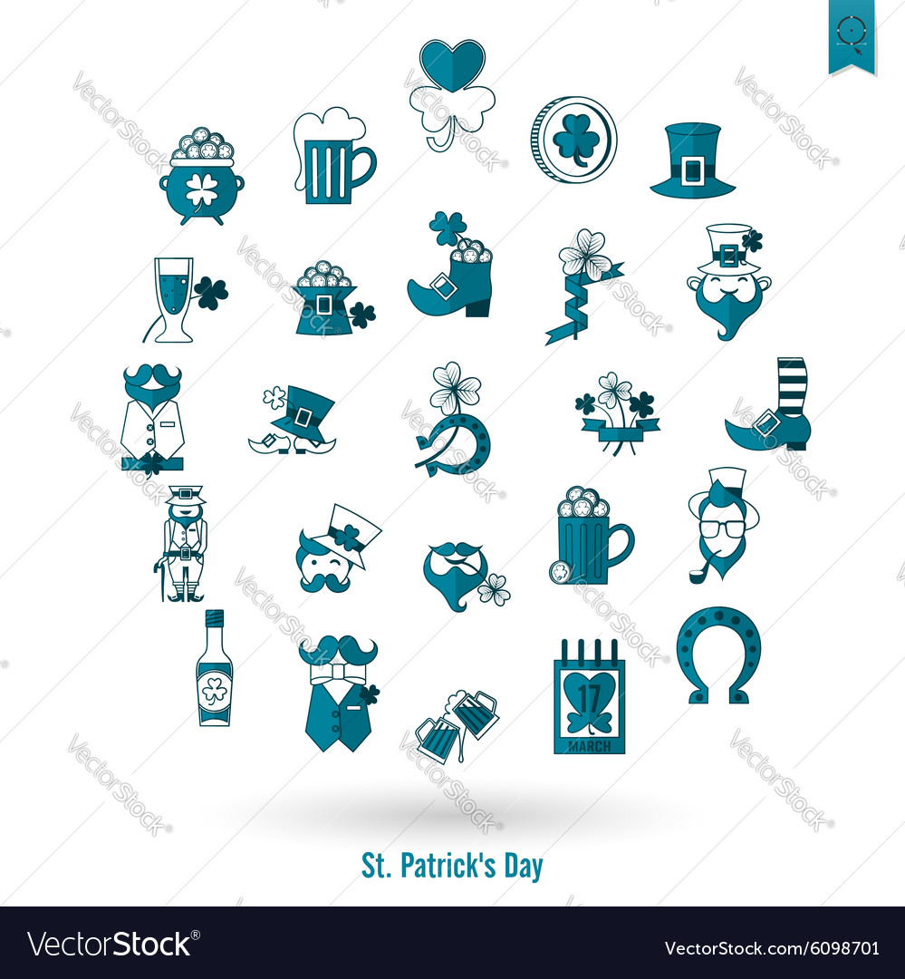 Saint patricks day isolated icon set Royalty Free Vector