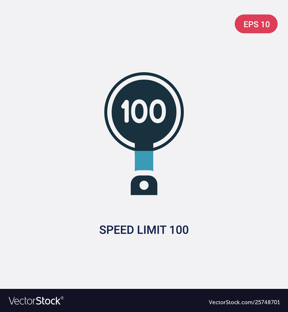 Two color speed limit 100 icon from signs concept