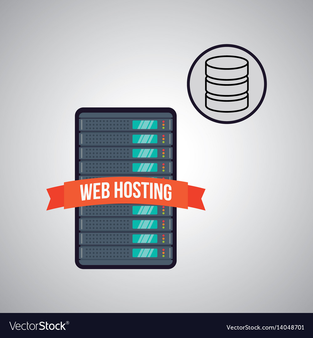 Web hosting design data center icon isolate