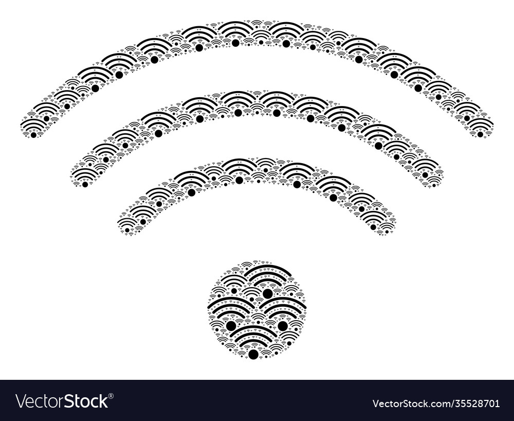 Wi-fi source icon recursive composition vector image Wi-fi source icon recursive composition