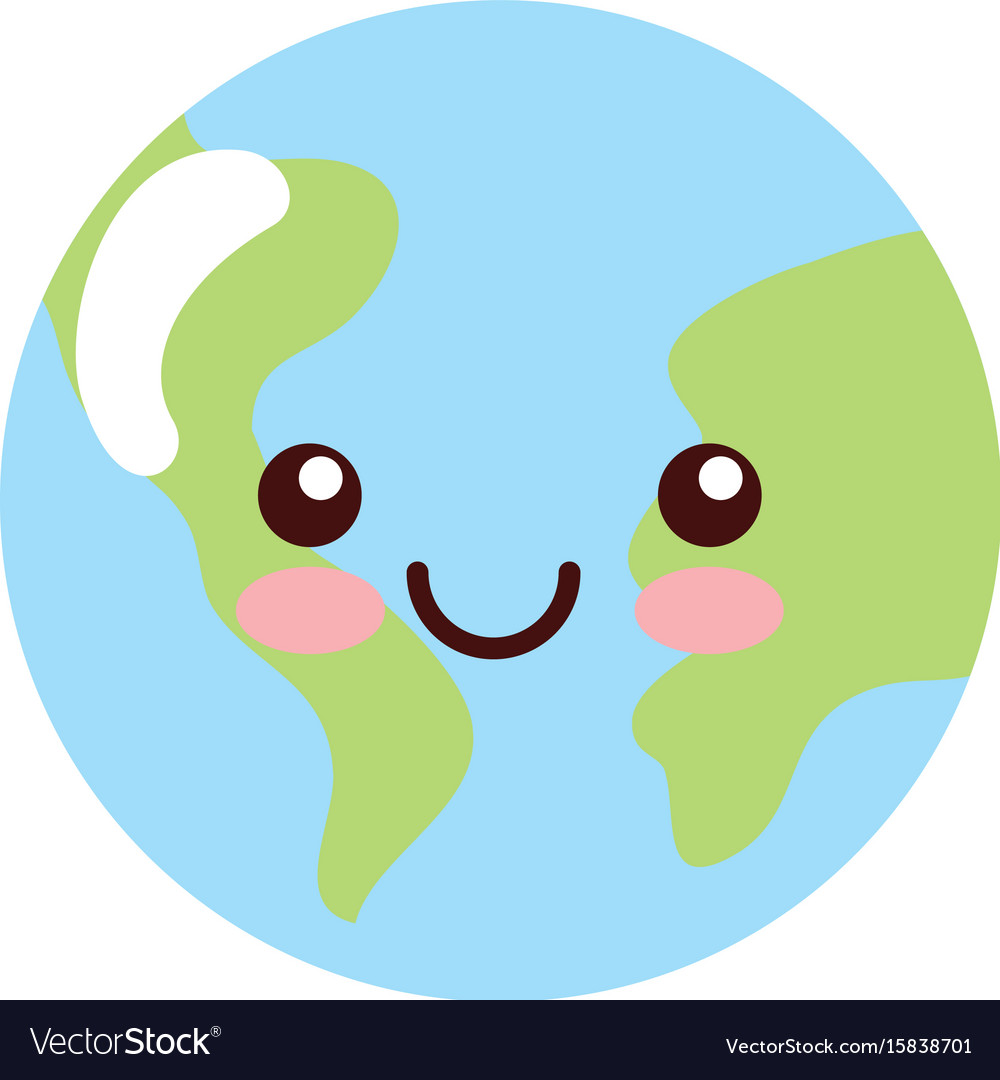 World planet earth kawaii character Royalty Free Vector