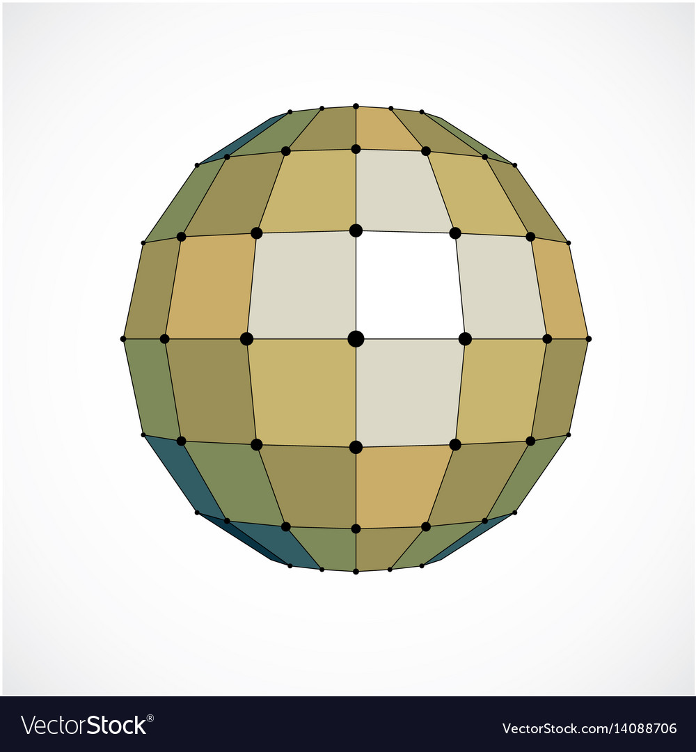 3d digital wireframe spherical object made using