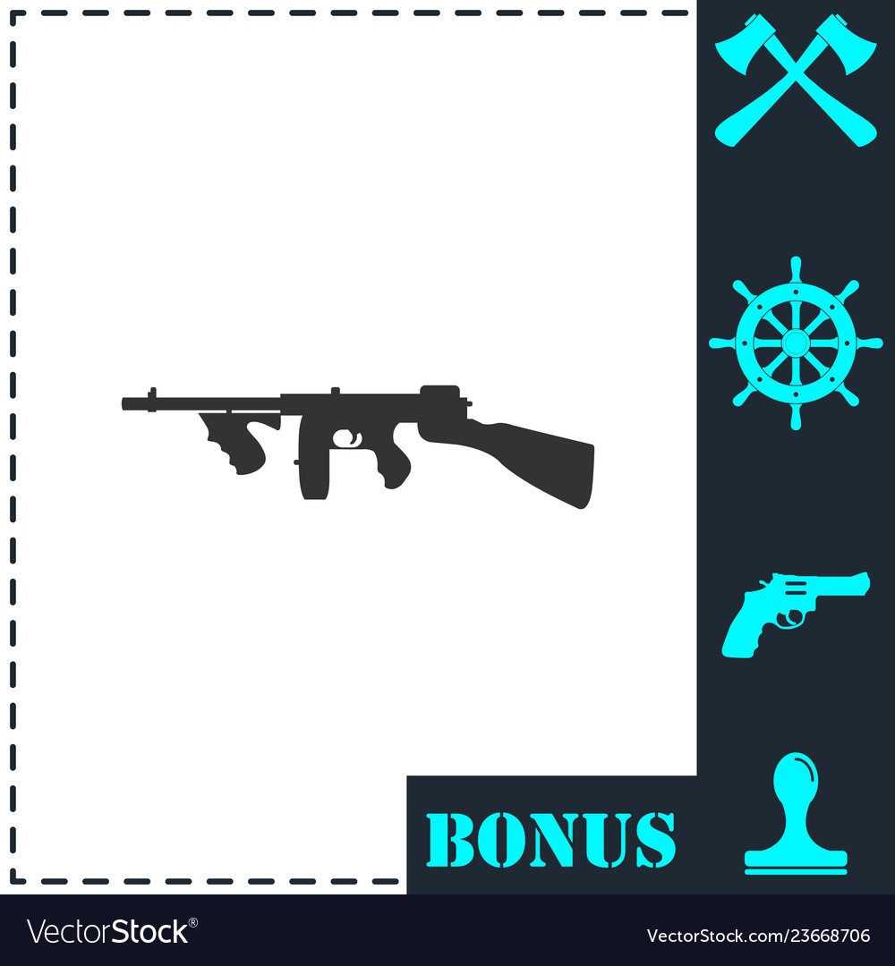 Automatic rifle icon flat