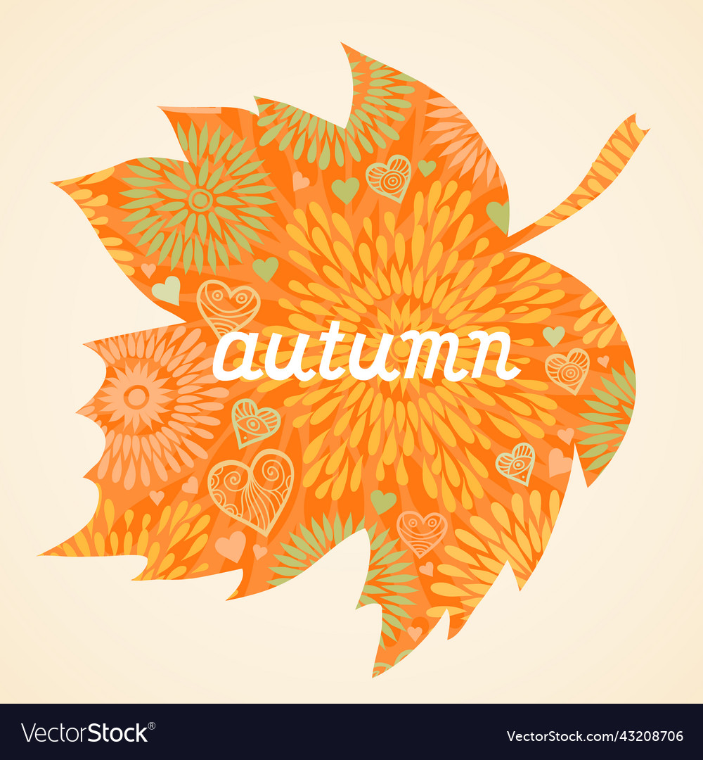 Autumn background in the form of a maple leaf Vector Image Autumn background in the form of a maple leaf