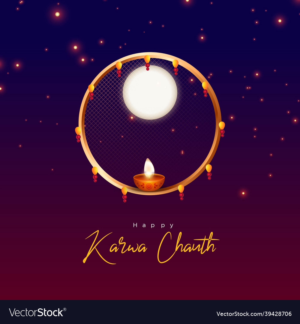 Banner design of happy karwa chauth Royalty Free Vector