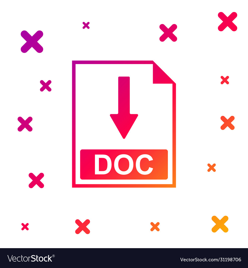 Color doc file document icon download button