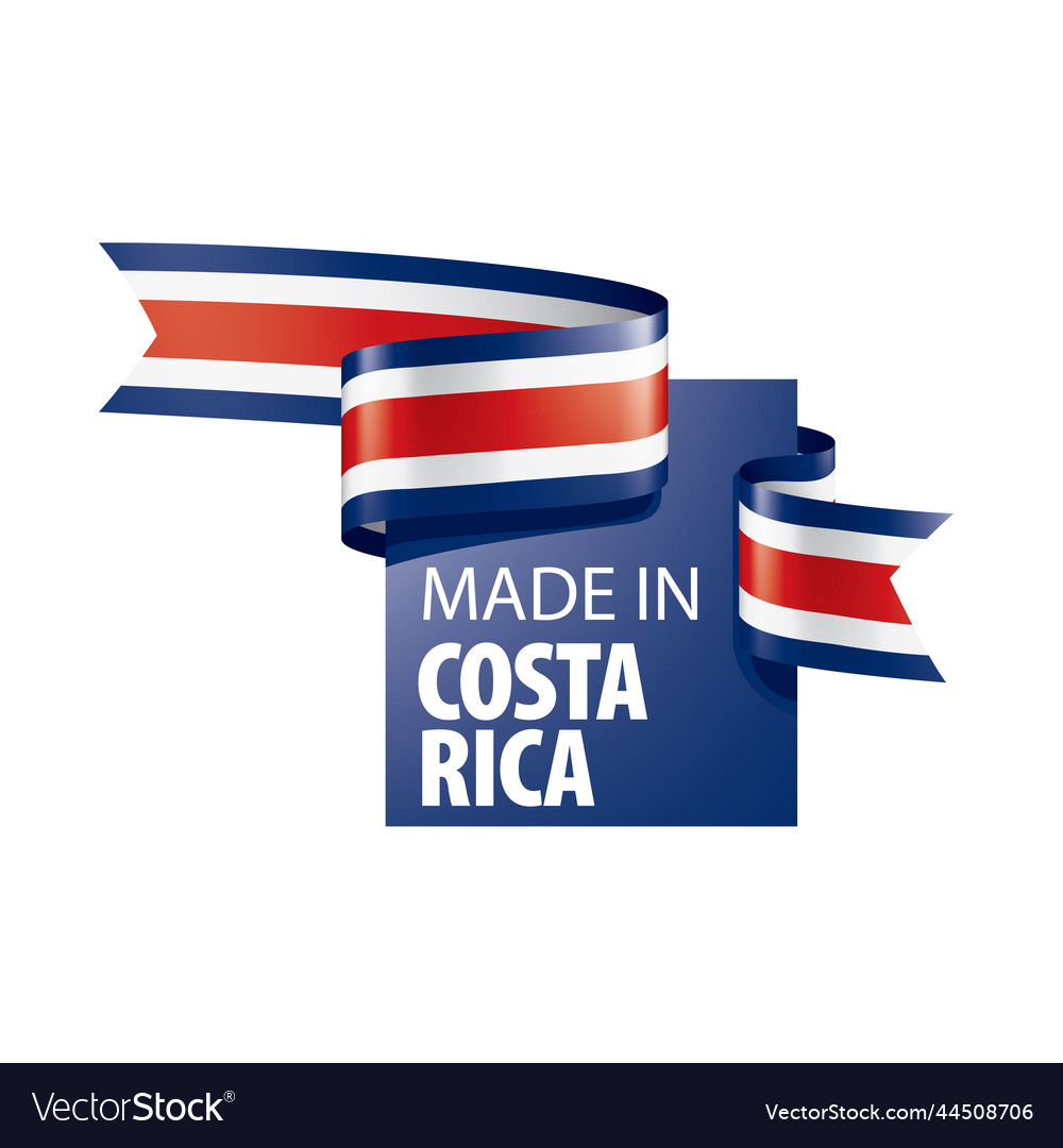 Costa rica flag on a white