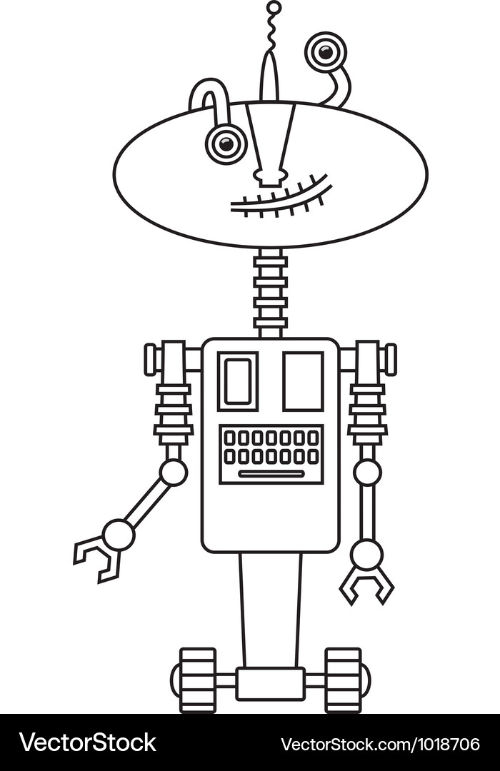 Cute robot Royalty Free Vector Image - VectorStock