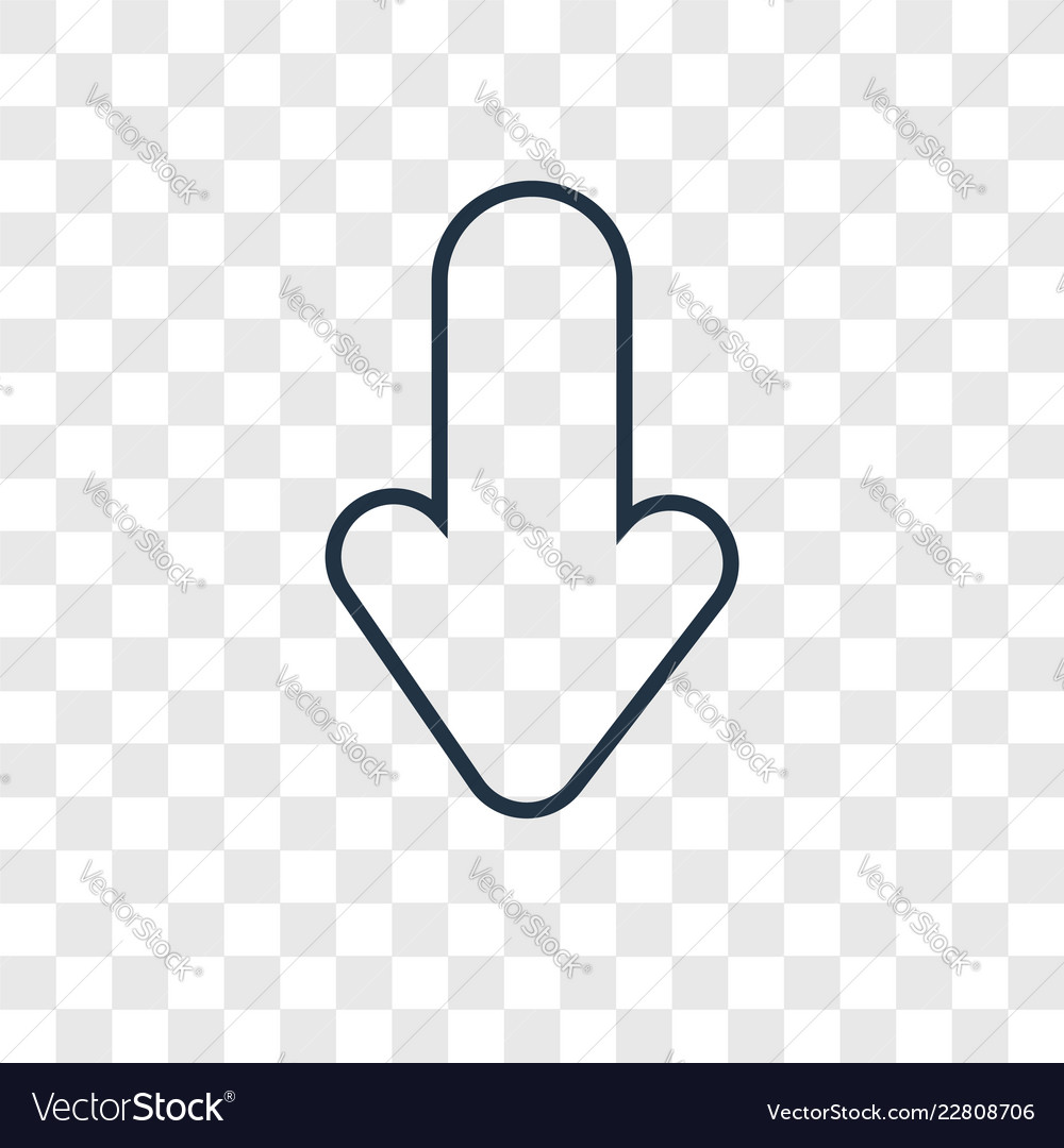 Down arrow concept linear icon isolated