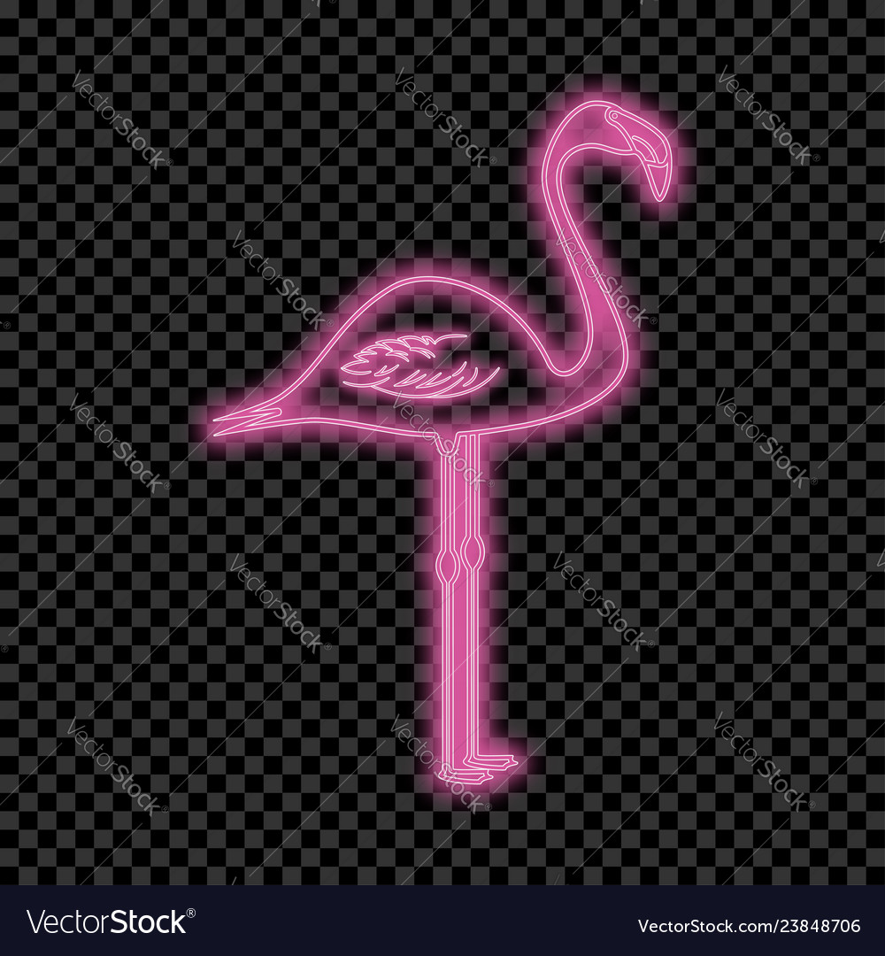 Flamingo neon sign Royalty Free Vector Image VectorStock