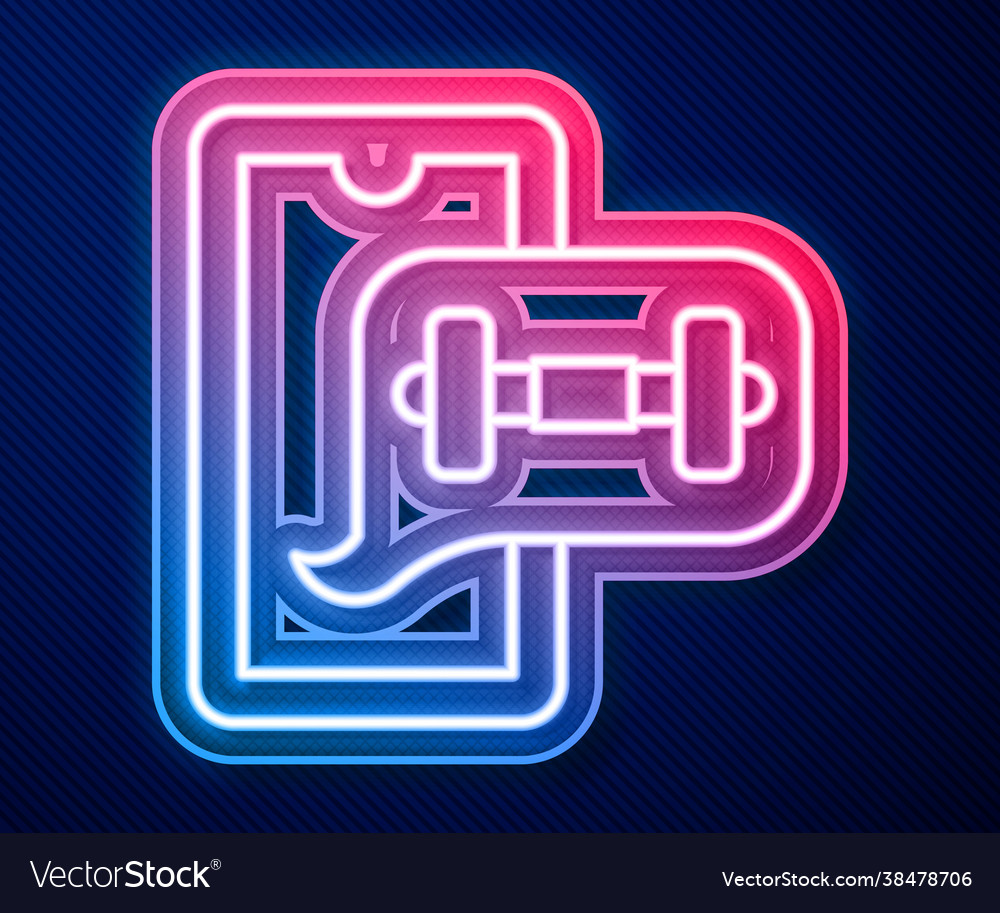 Glowing neon line fitness app for sports icon Vector Image