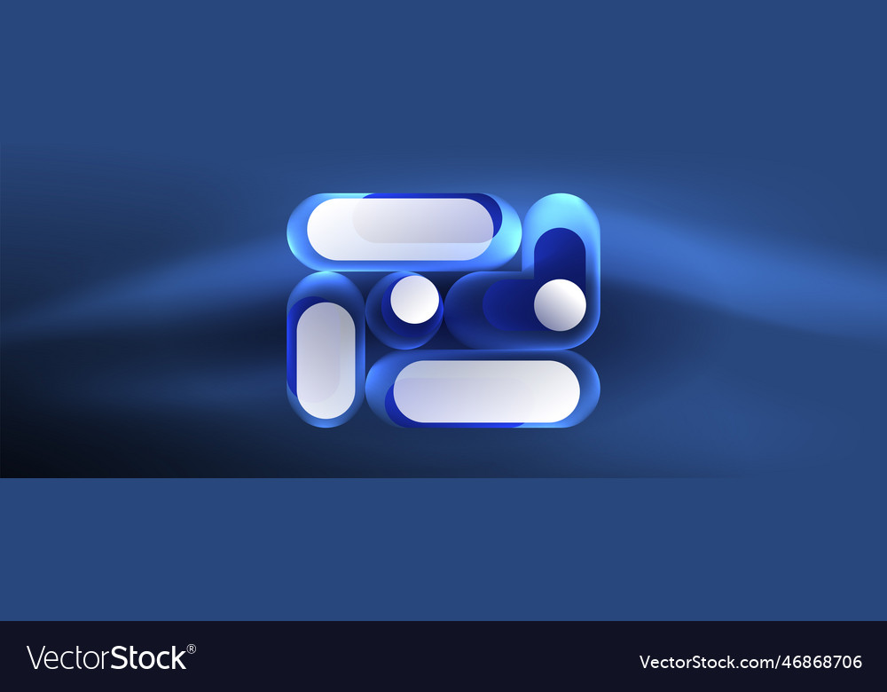 Glowing round shapes abstract background template vector image Glowing round shapes abstract background template