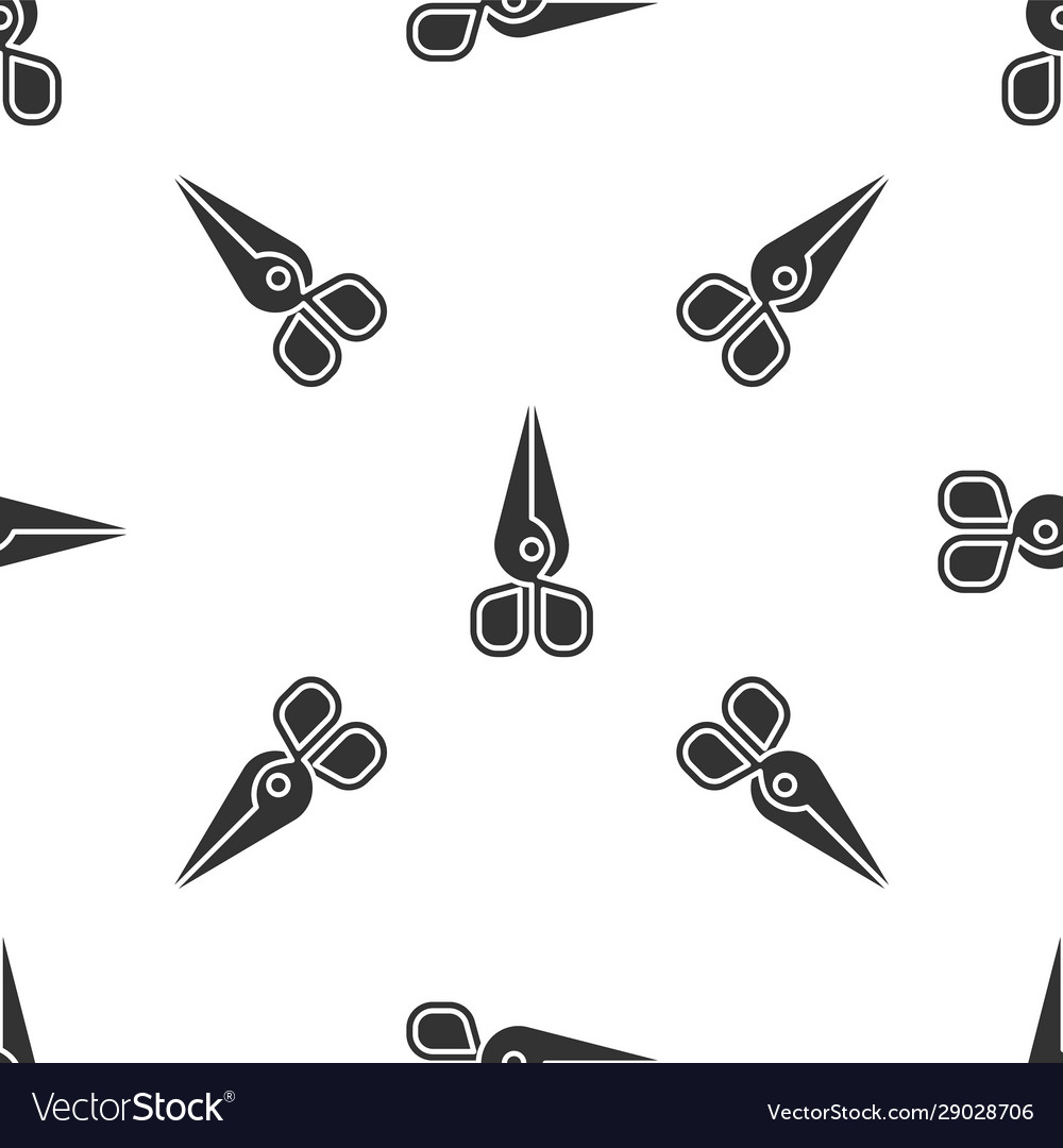 Grey scissors icon isolated seamless pattern Vector Image Grey scissors icon isolated seamless pattern