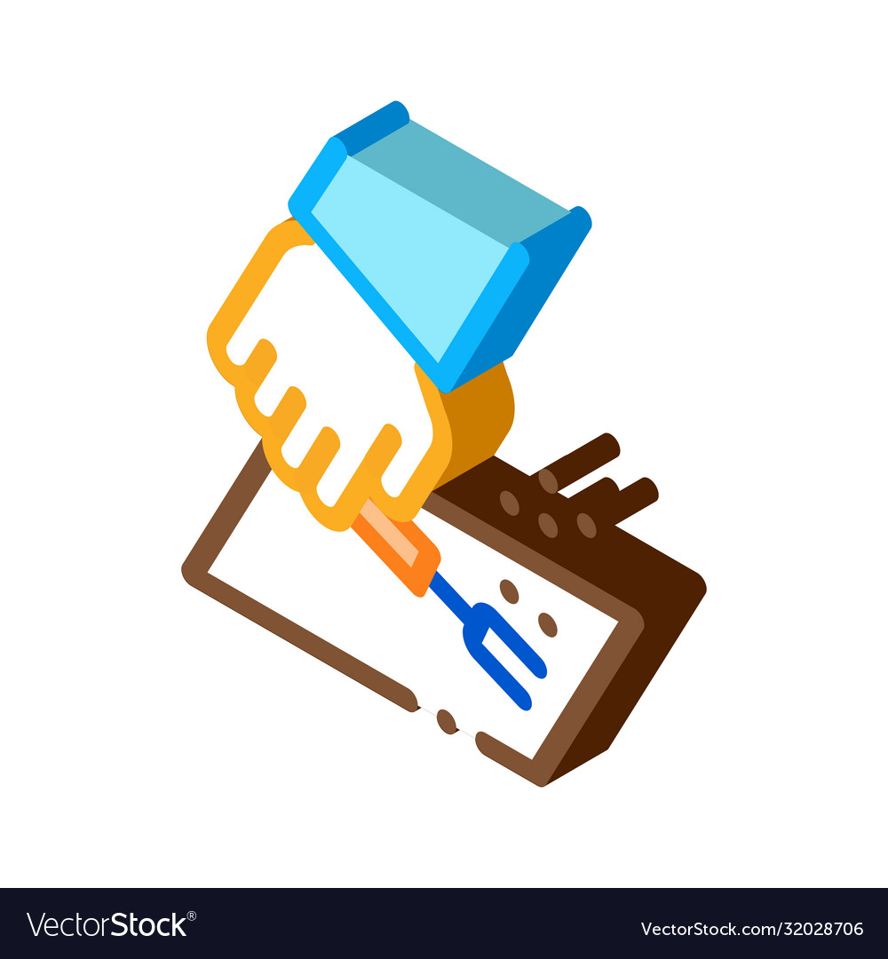 Leatherworker make holes isometric icon