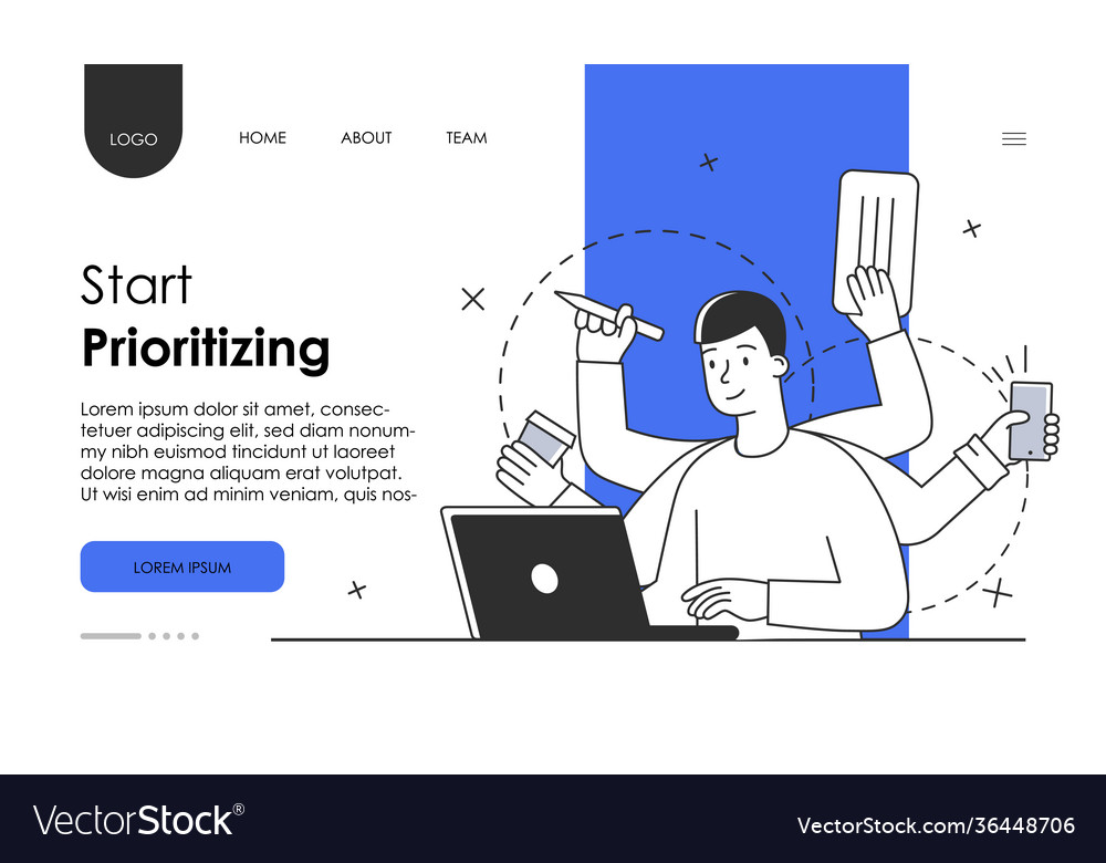 Multitasking abstract concept Royalty Free Vector Image