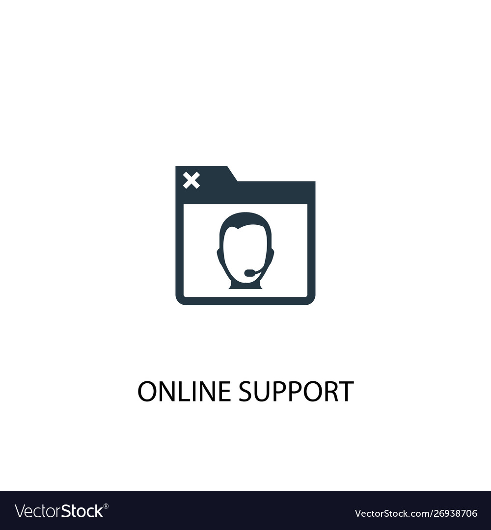 Online support icon simple element