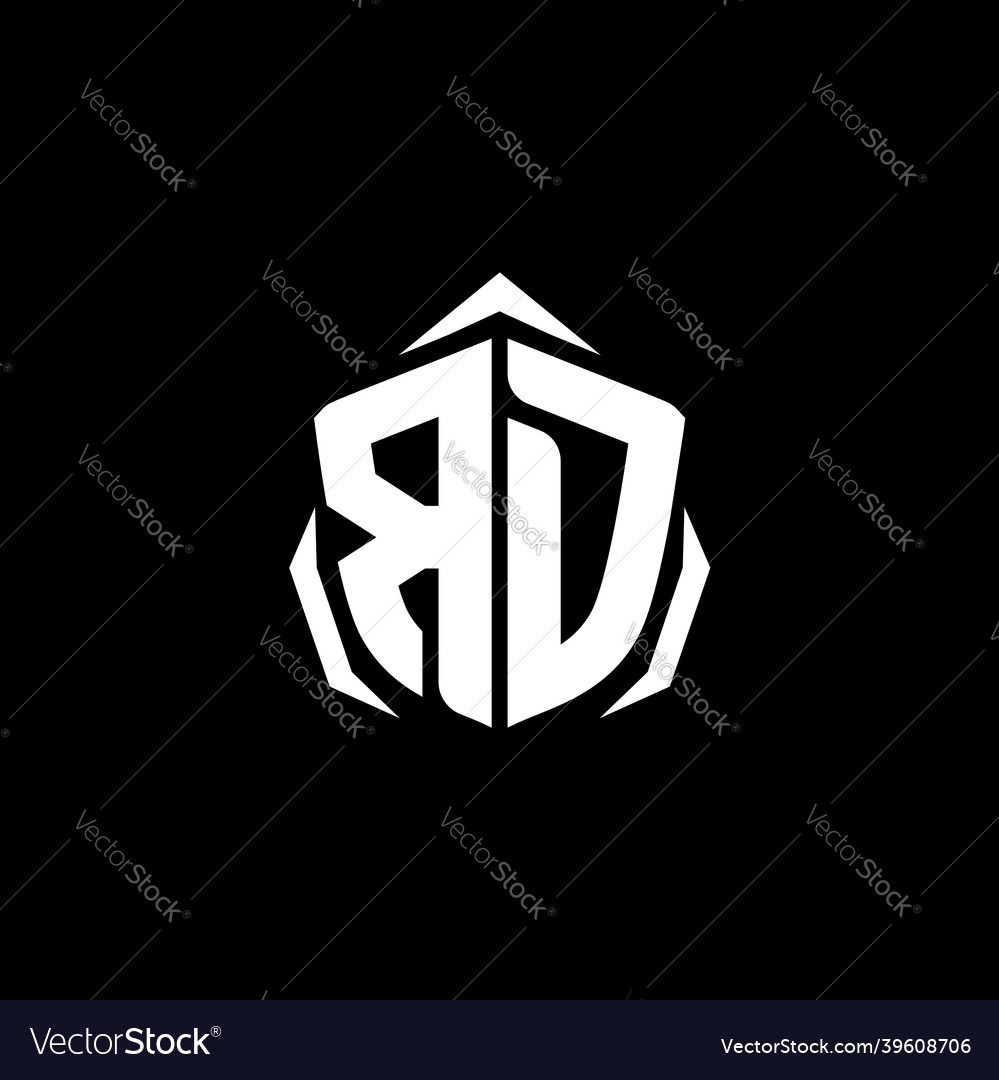Rd monogram shield shape style