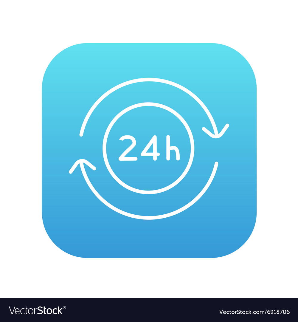 Service 24 hrs line icon