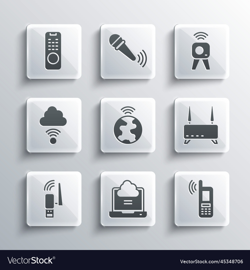 Set network cloud connection mobile with wi-fi Vector Image Set network cloud connection mobile with wi-fi