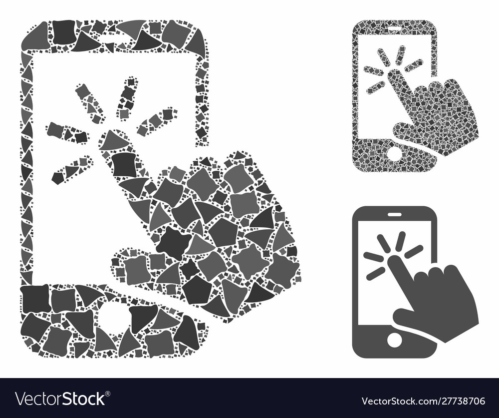 Smartphone click composition icon trembly items vector image Smartphone click composition icon trembly items