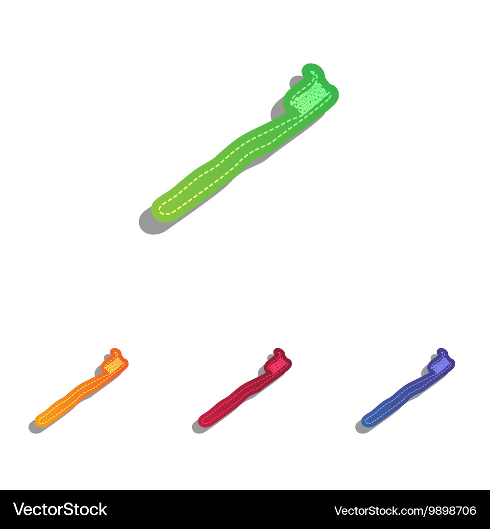 Toothbrush with applied toothpaste portion Vector Image