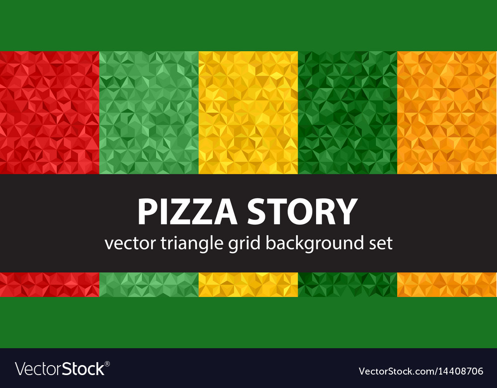 Triangle pattern set pizza story seamless