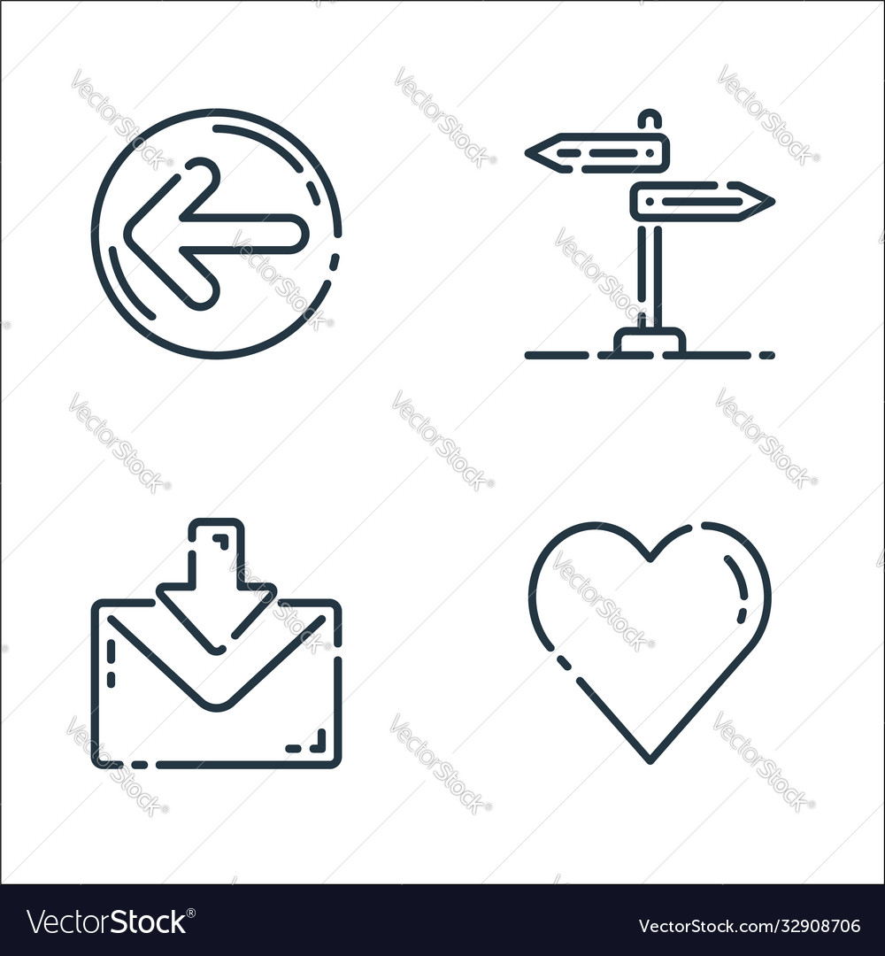 User interface line icons linear set quality vector image User interface line icons linear set quality