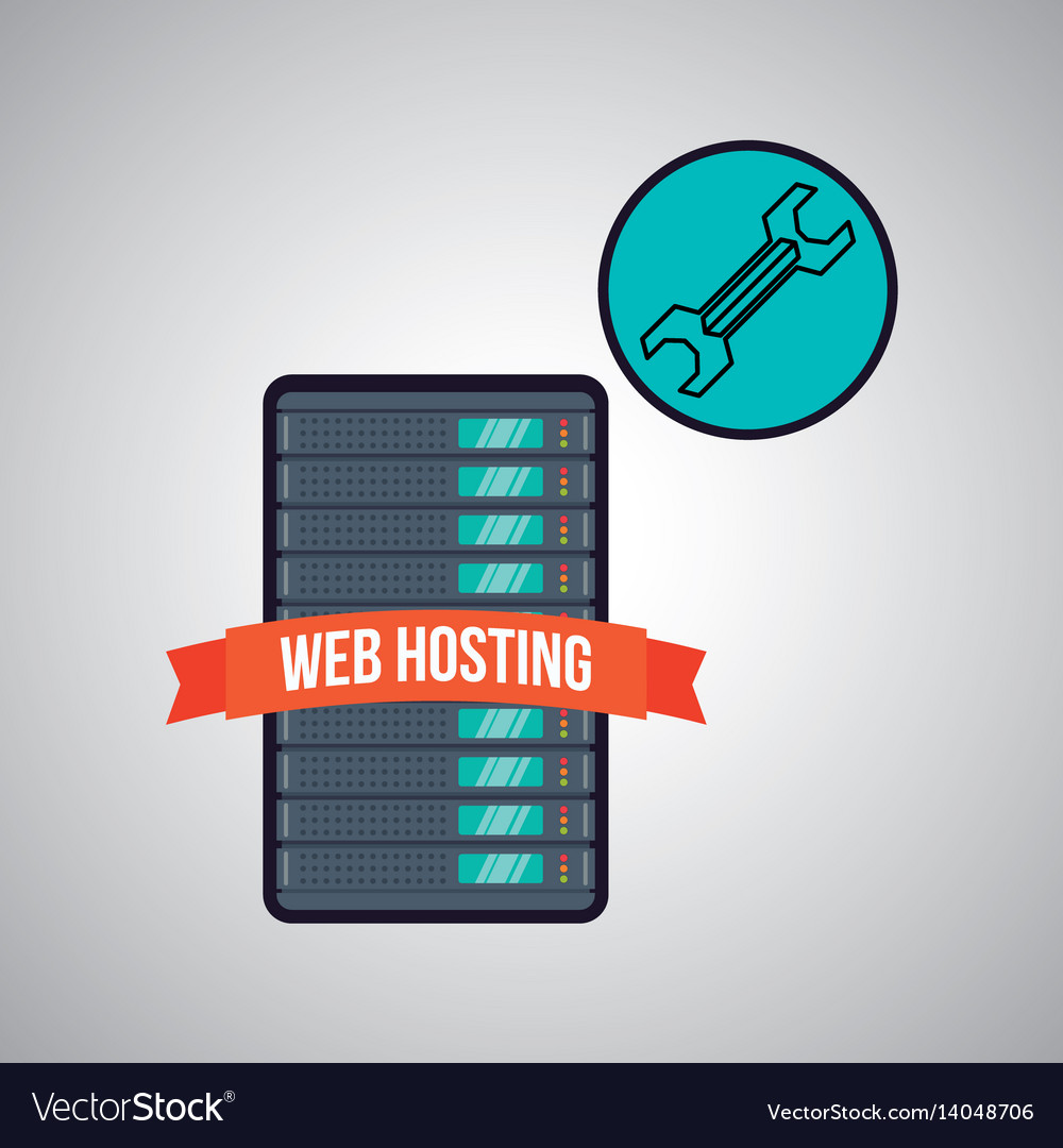 Web Hosting Design Rechenzentrum Icon isolieren