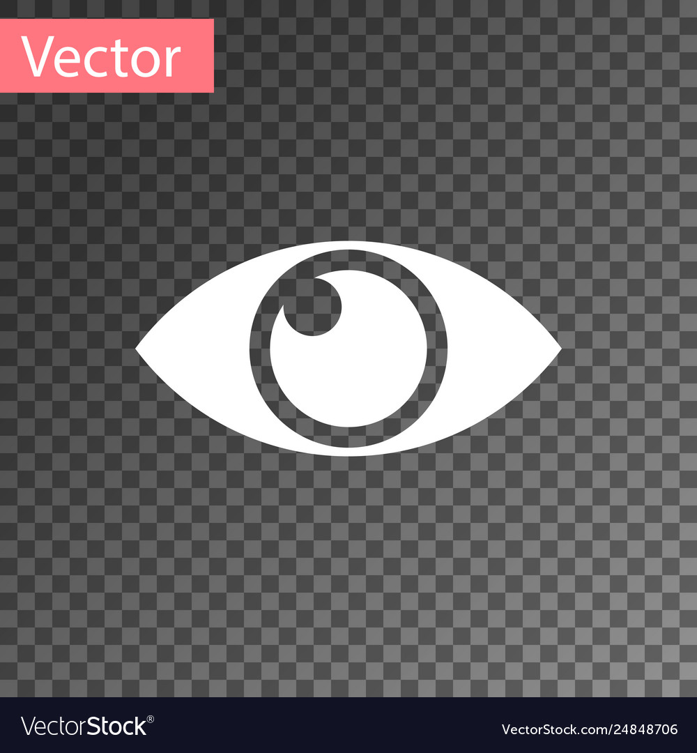 White Eye Icon Isolated On Transparent Background Vector Image