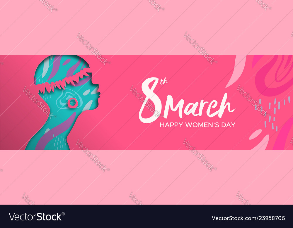 Womens day banner african tribe woman head Vector Image