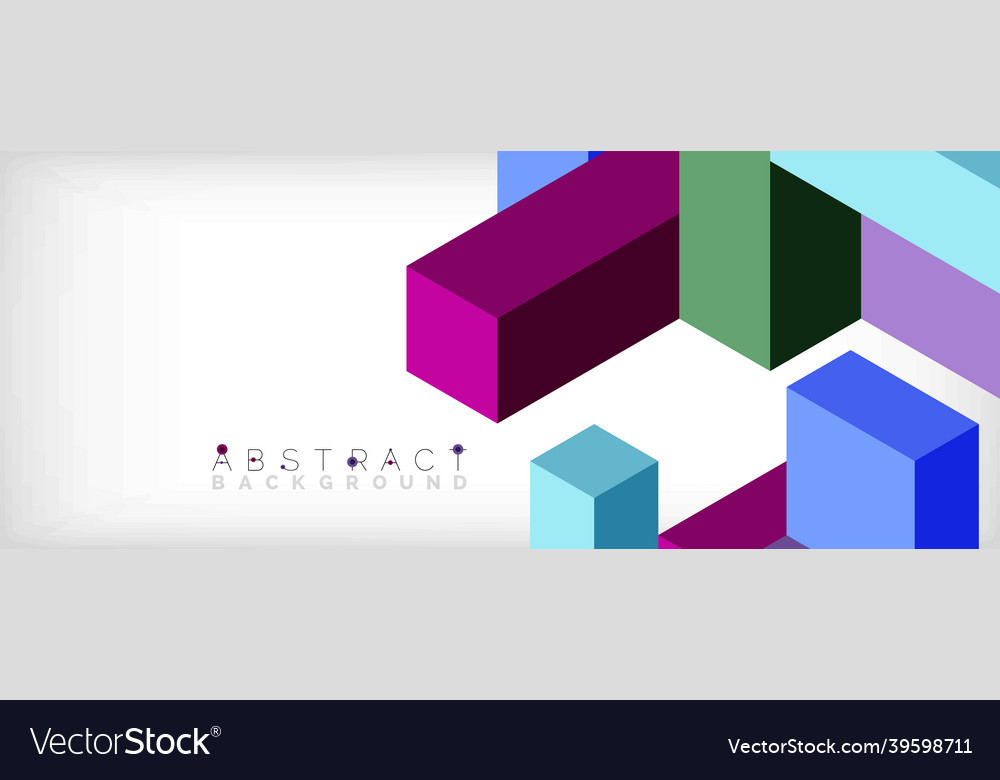 Abstract background 3d cubes cubic elements vector image Abstract background 3d cubes cubic elements
