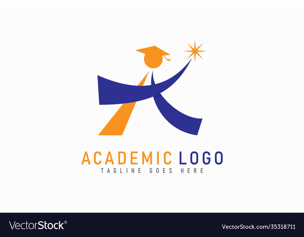 Abstract letter a with education concept style